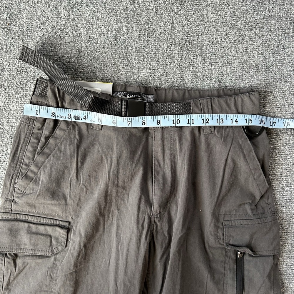 BC Clothing Pants Men 32 X 24 Short Convertible Cargo Shorts Grey New NWT Boys - Picture 4 of 11